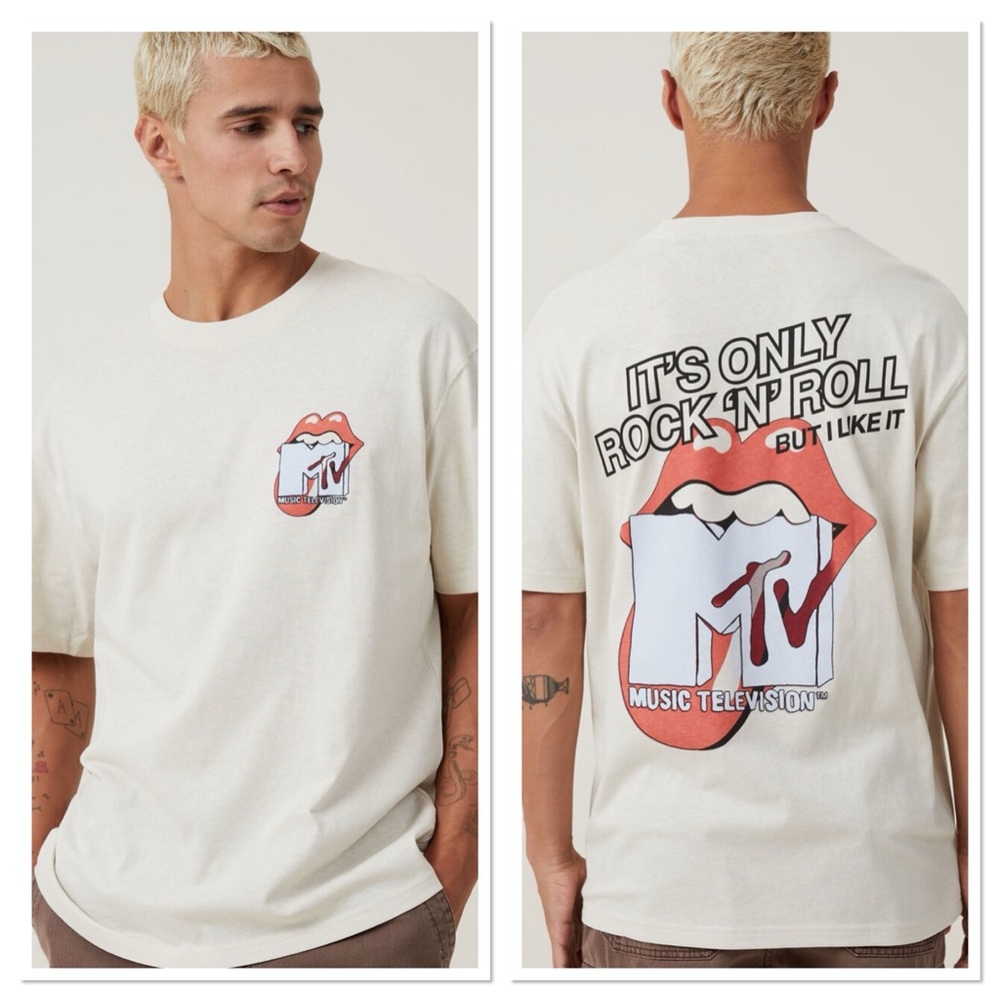 MTV X Rolling Stones Loose Fit Tee Sz M